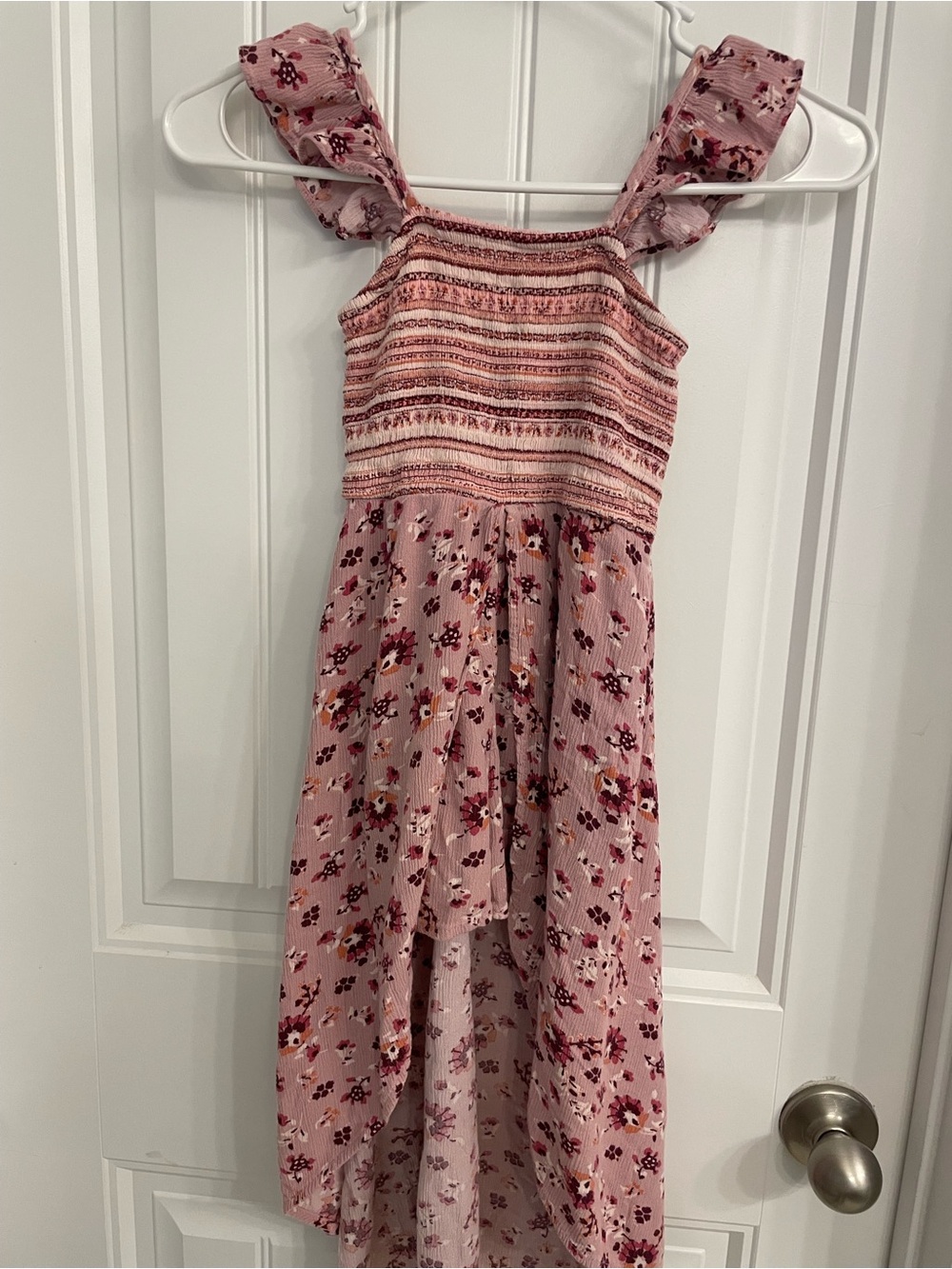 art class Dusty Pink Floral Ruffle-Strap Romper